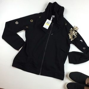 Cable and Gauge medium black hoodie with grommets